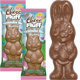 Fruidles Chocofluff Easter Bunny Holiday Treats, Marshmallow filled Bunny, Party Bag Fillers, Individually Boxed, Kosher Certified Dairy, 3.8 oz Chocolate Bar (12-Pack)