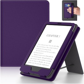 Lainergie 6in Tablet Case with Stand and Hand Strap,Incompatible with Old Version, Durable Synthetic Leather Cover with Auto Sleep Wake, Purple