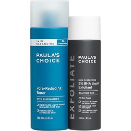 Paula's Choice 2% BHA Liquid Exfoliant & SKIN BALANCING Toner, Minimizes Clogged, Enlarged Pores with Salicylic Acid & Niacinamide, for Combination & Oily Skin, Fragrance-Free & Paraben-Free, Set of 2