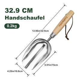 Eadwiella Garden tools hand trowel made of stainless steel with ergonomic, flower trowel for planting and transplanting (round flower trowel)