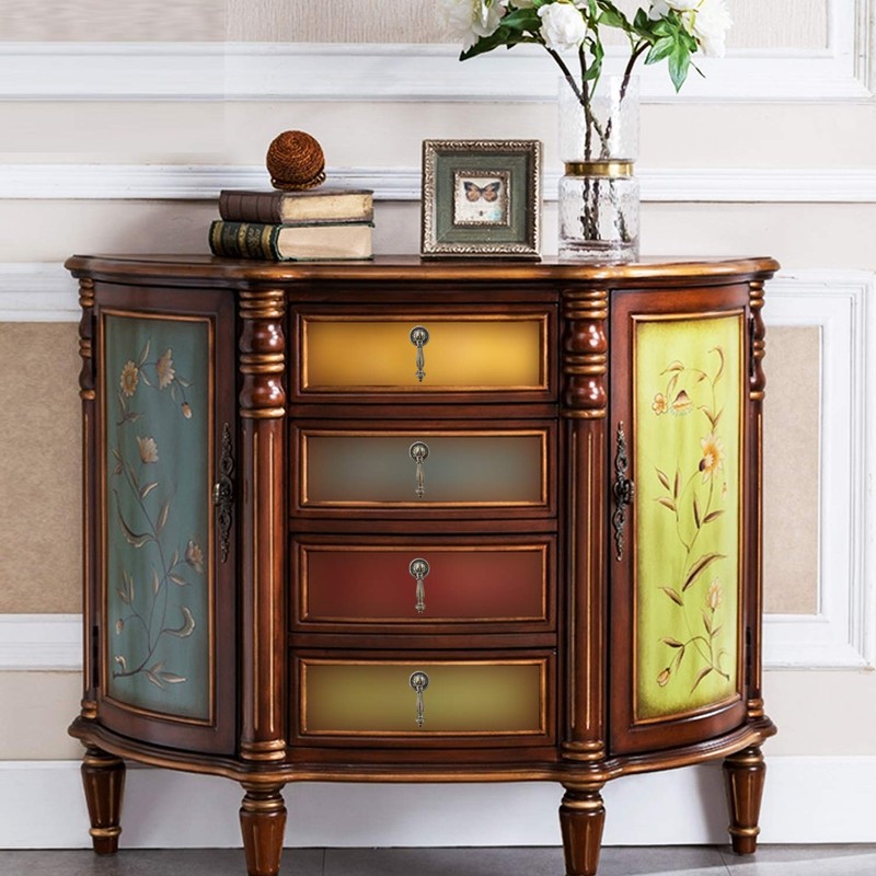 Honbay 2PCS Antique Style Bronze Metal Drawer Tear Drop Cabinet