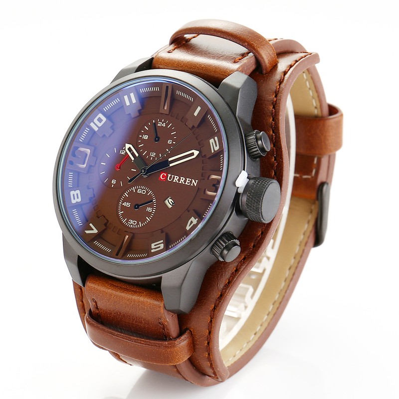 Curren Men Sport Quartz Watch Fashion Calendar Watches Big Dial