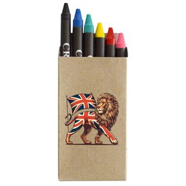 Azeeda 'Lion With Union Jack' Coloured Crayon Set (CY00031953)