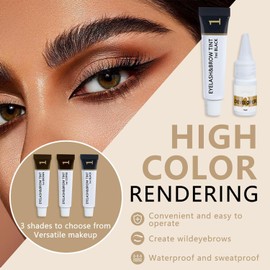 Tinte Para Cejas y Pestañas, Mascara Tinte Fijador para Cejas Gel de Cejas Perfectas para Mujeres Maquillaje de Larga Duración Máscara de Cejas con Cepillo Cejas
