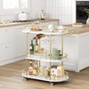 GarveeHome Gold Bar Carts with 3-Tiers Storage Shelves，Mobile Bar Seving
