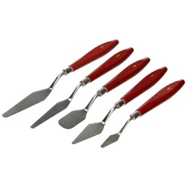 KREUL 41823 - Malmesser mit elastischen Metallklingen und Holzgriff, 5 Stück, zum Spachteln und Modellieren