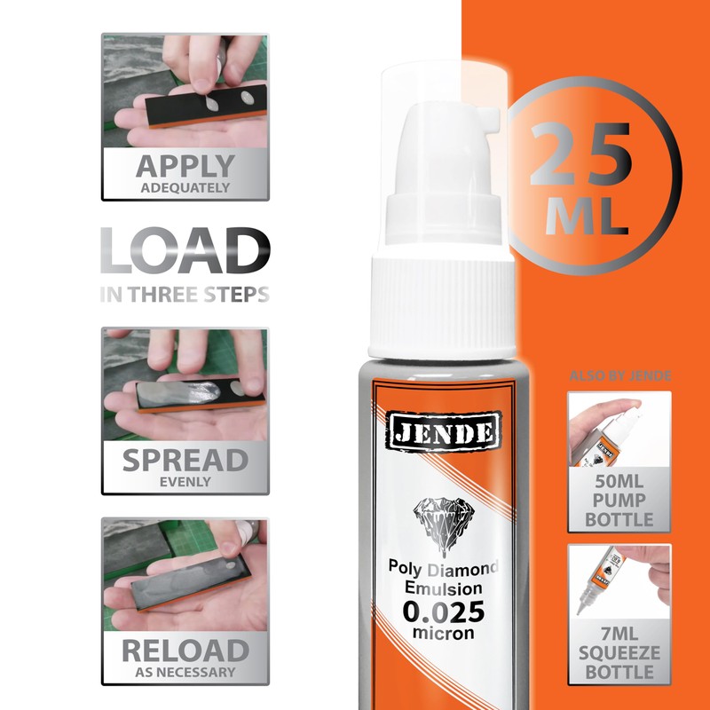 Jende 0.025 Micron Poly Diamond Stropping Emulsion 25ml | Knife