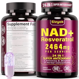 NAD Supplement 1100mg + Resveratrol 600mg – Advanced Liposomal NAD+ Capsules with Pterostilbene & Quercetin
