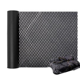Honeycomb Packing Paper - Biodegradable Alternative to Bubble Wrap, 30cm x 30m Eco-Friendly Kraft Packing Paper for Moving, Shipping, and Packaging Breakables Black