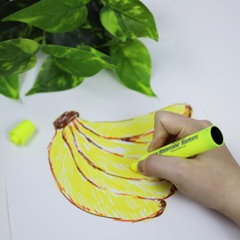 BAZIC Products Washable Fruit Scented Markers Broad Line 6 Color, Chisel Tip Broad Fine Line, Non Toxic Marcadorc Art School Supplies (6/Pack), 1-Pack