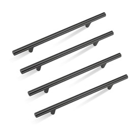 YZROHYI Pack of 15 Black Kitchen Door Handles, Stainless Steel Bar Handles, Door Handles, Drawer Handles, Cabinet Handles, Vintage Furniture Handles with Screws, Cabinet Door Handles, Long, Rail