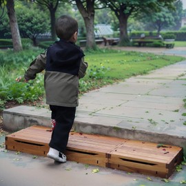 unununu Wooden Platform Step Stool for Adults&Senior,Standing Aids & Supports,Stair Assist Indoor&Outdoor,Heavy Duty Sturdy Solid Wood Bedside Foot Stepper,for Handicap,Elderly,High Beds(47.5"W)