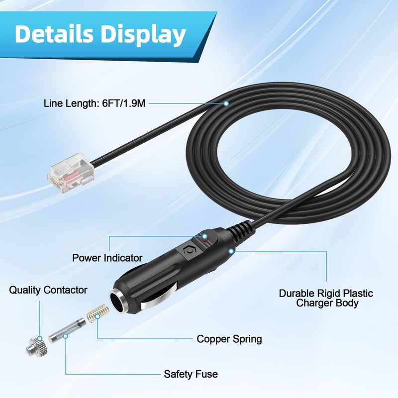 PKPower Car Adapter for Escort Passport 8500 X50 1620x50-0 Blue