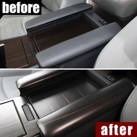 ERIDANUS Auto Accessories Fit for Toyota Sienna 2025 2024 2023 2022 2021 Central Armrest Box Panel Trim Cover (Peach Wood Style) ABS 2 PCS