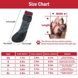 Mihachi Dog Socks Rubber Sole Paw Protectors with Straps Traction Control Anti-Slip Waterproof Boots Winter Paw Protectors