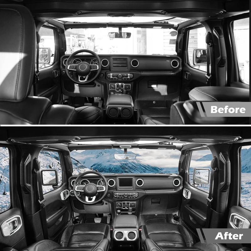 Jeliker for Wrangler JL Interior Trim Kit White Dashboard for