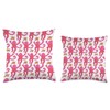 Pink Roller Monkey Funny Cute Rabbit monkey Throw Pillow