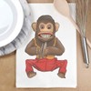 Azeeda 'Vintage Creepy Monkey Toy' White Cotton Tea Towel/Dish Cloth