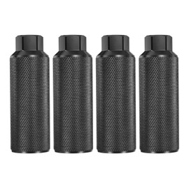 sourcing map 2 Pairs Bike Pegs Aluminum Alloy Rear Stunt Pegs Anti-Skid Back Seat Stands Fit 3/8" Axles for Mountain Bike BMX, Black