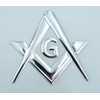 Mason Masonic Chrome Silver Decal Emblem 3D Sticker car Bike