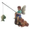 TG,LLC Treasure Gurus Miniature Fairy Boy Fishing with Dog Garden