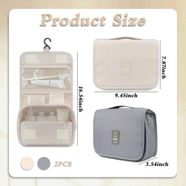 KUBDPQOR Essential Travel Companion - Multifunctional Toiletry Bag for Men and Women, Hanging Travel Organizer, Slim, Lightweight and Compact – Ideal for Make-up, Toiletries and Travel Essentials.