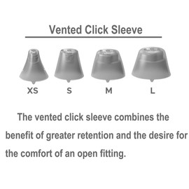 20 Pieces Click Sleeve Vented 2.0 Domes for Connexx/Siemens/Signia and Rexton RIC Hearing Aids with Cleaning Brush Tools and Carry Case (Large)