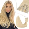 TESS Clip in Hair Extensions Real Human Hair Blonde Remy