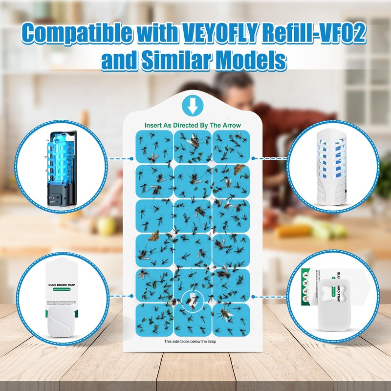Qualirey 25 Pack Flying Insect Trap Refill Compatible with VEYOFLY