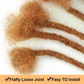 IIFLYDSFA 0.4cm Thickness #30 Light Brown Real Human Hair Dreadlock Extensions for Men/Women 10 Inch 20 Strands Full Handmade Permanent Locs Extensions Human Hair