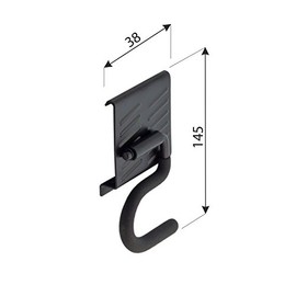 Velano - Tool holder for Goliat set, tool holder, garage hooks with frame protection, rubberised - for garden tools, sports equipment and power tools - workshop, garage - SGH14-145x38
