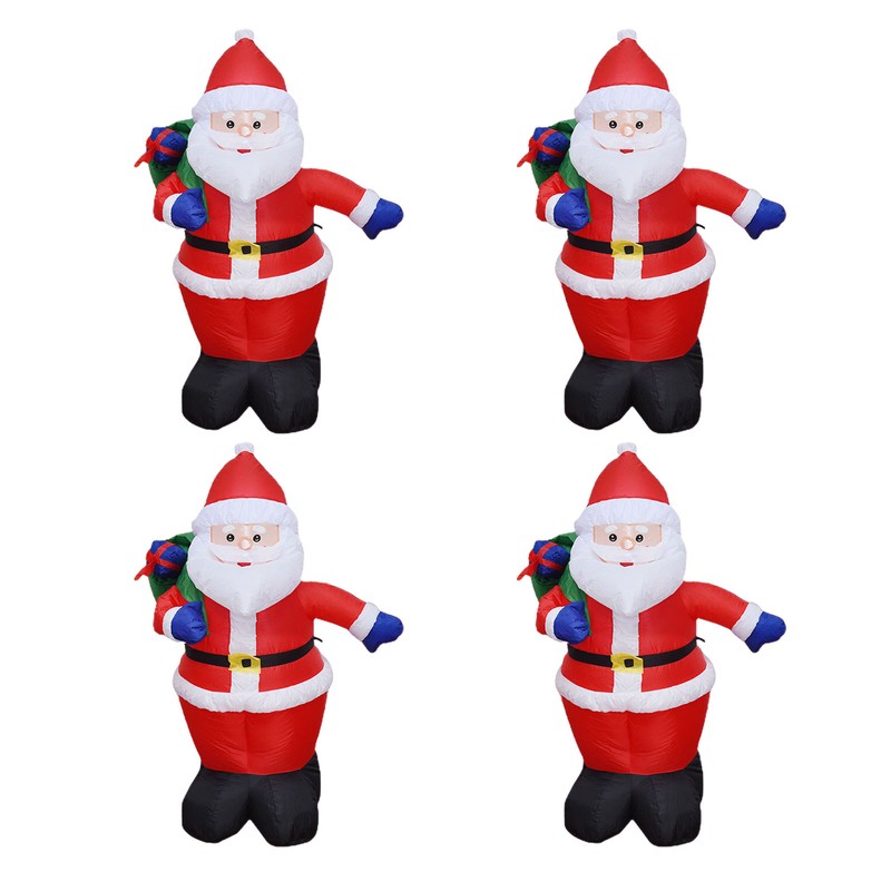 Christmas Inflatable Lights Blow Up Santa Gift Box with Bright