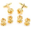 Gold Knot Stud and Cufflink Set