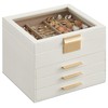 SONGMICS Caja de Joyas, 4 Niveles, Tapa de Cristal, 3