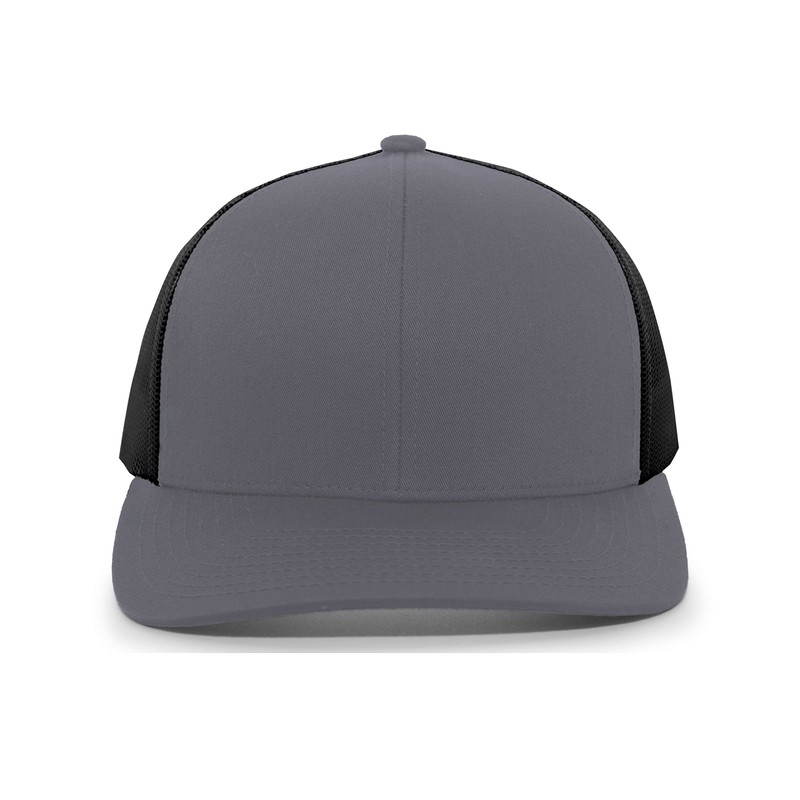 Pacific Headwear Standard Trucker Snapback Cap, Graphite/Black/Graphite