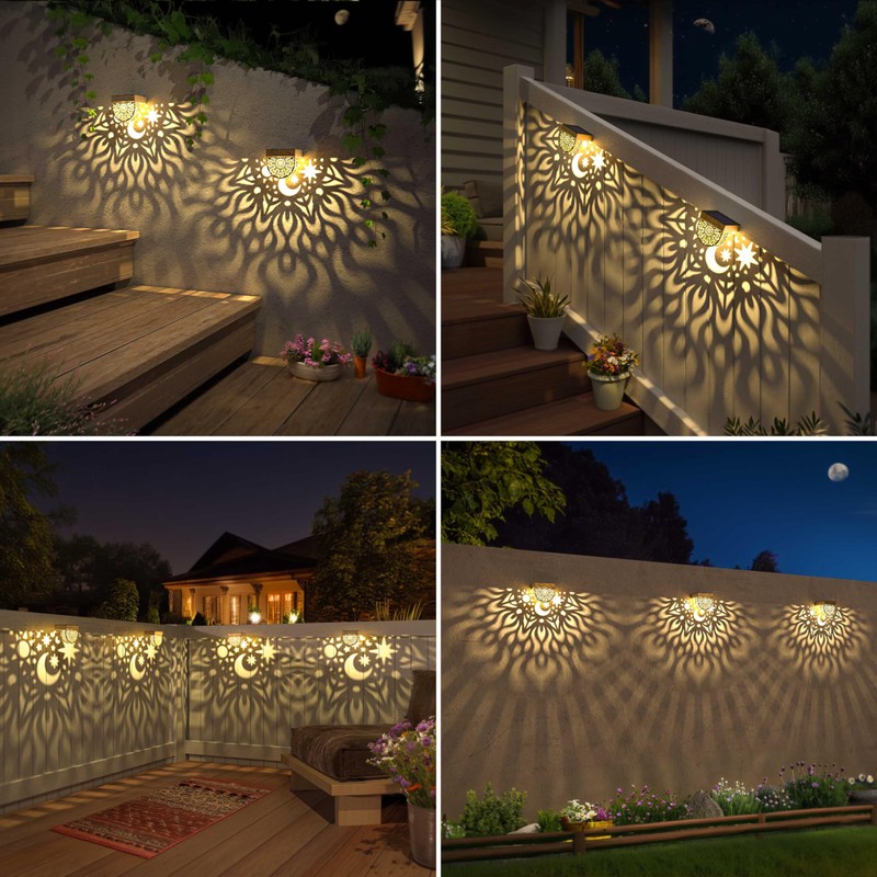 Gardsee Solar Fence Lights 6 Pack Solar Deck Lights Waterproof
