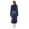 RONGTAI Womens Long Robes Plush Fleece Nightgown Thick Hooded Bathrobe