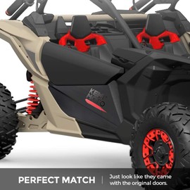 KEMIMOTO X3 Lower Doors, Lower Door Panels with Metal Frame compatible with Can Am Maverick X3 2017 2018 2019 2020 2021 2022 2023 2024 2025, Replace OEM 715002903 (Pack of 2)