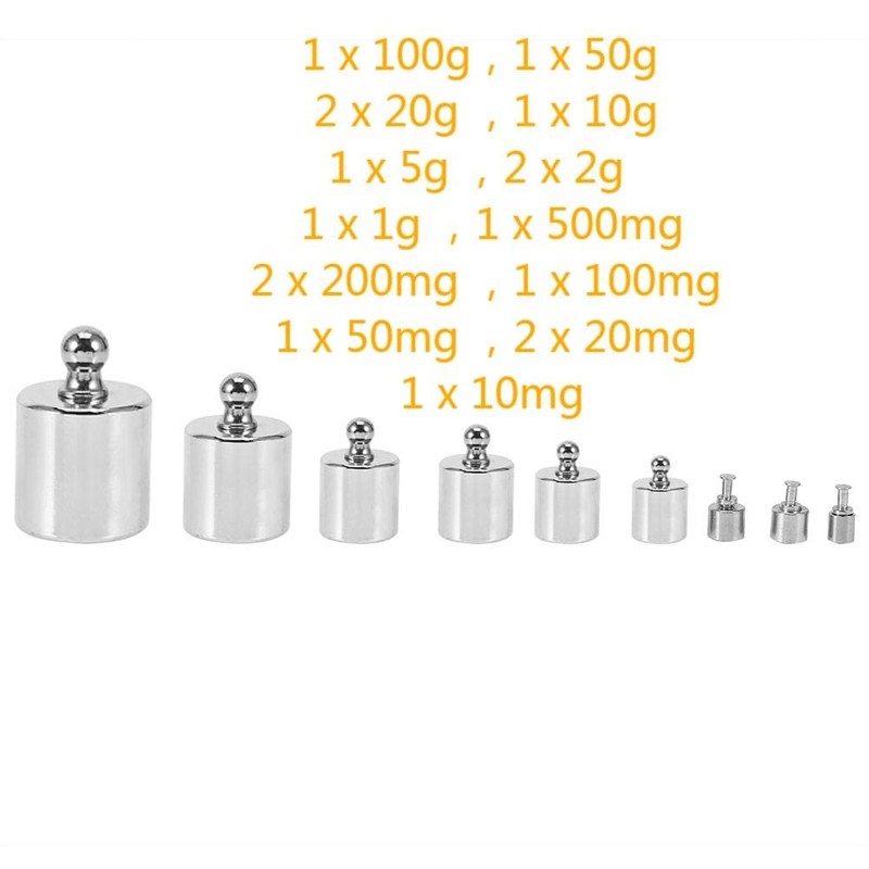 17pcs Calibration Weight Set 10mg-100g Precision Calibration Weight Set with