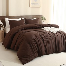Paxrac Earthy Brown Comforter Twin/Twin XL Size, Neutral 2 Pieces Comforter Set, Lightweight Solid Bedding Set, All Seasons Soft Fluffy King Comforter Set (68x90In Comforter & 1 Pillowcase)