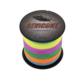 GEVICONT Sedales Trenzados de Pesca de Multicolor 4 Hilos PE Dyneema 1000m-1094yds 10lbs 0.12mm