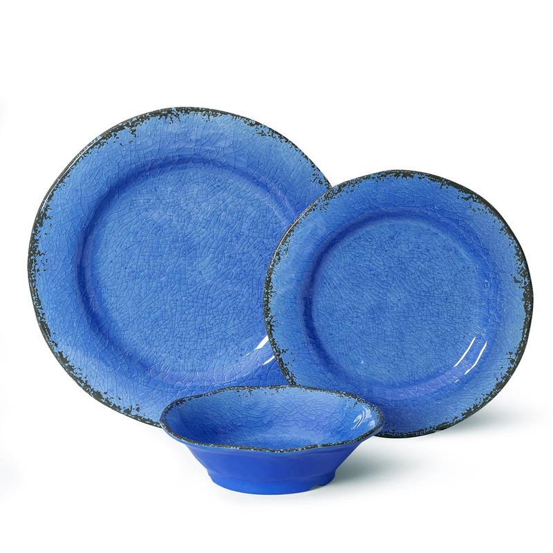 LEHAHA 12 Piece Melamine Dinnerware Set BPA Free Farmhouse Outdoor