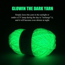 BulingBuling Acrylic Glow in The Dark Yarn，White Yarn - 1 Pack of 100g/3.5oz -Worsted Fine #2 Yarn - 240M/262Yards ，Beginners Yarn for Crochet and Knitting