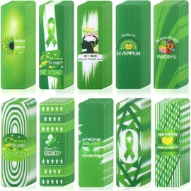 Chivertion 150 Pcs Mental Health Anxiety Stickers Mental Health Awareness Green Ribbon Relief Calm Stickers Sensory Stickers Gifts Adhesive Strips Anti Stress Toys for Teen School Office