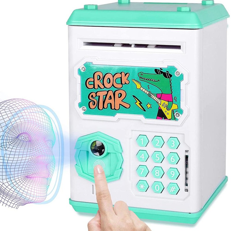 Electronic Piggy Bank for Kids Cash Money Saving Box Fingerprint