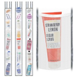 Skywin Shower Liner With Pockets, Hanging Mesh Shower Caddy – 3 Pack. 60 x 6 Inches with 7 Pockets, 100% Polyester Mesh Fabric, Adjustable Velcro Strap or Hook, Pocket Shower Curtain