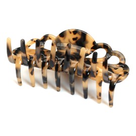 QinGoo Large Hair Clip, Hair Clip, Tortoise Shell Hair Clip, Firmly Rolled, 1 Piece Hair Accessory, Cute, Korean, Women's, 3.9 inches (10 cm) (Tortoise)