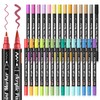 28 Metallic Colors Dual Tip Acrylic Paint Markers, Brush Tip