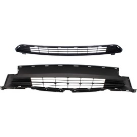 Evan Fischer Bumper Grille Set Compatible With 2016-2018 Toyota RAV4 Front Upper and Lower 531120R060 TO1036169 531130R060 TO1036166