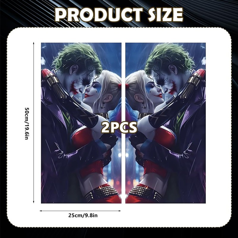 Piashow Car Sticker, Car Pillar Protector, 1 Set Clown Sticker,